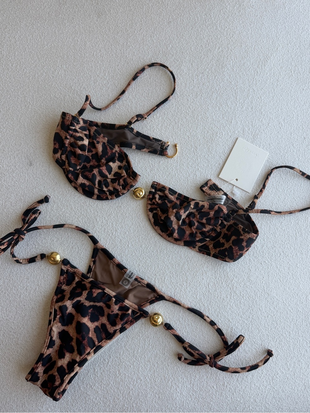 Reina Olga Hammond Bikini Top M  & Carioca Splash Bikini Bottom, Ghepardo Print